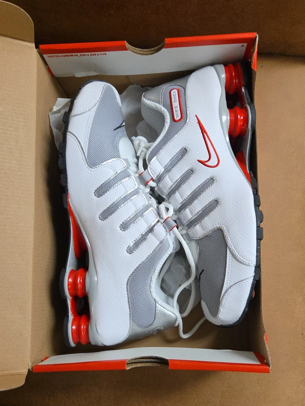 Nike Men’s White , Red and metallic SHOX Sneakers. Price Is Fair at $65